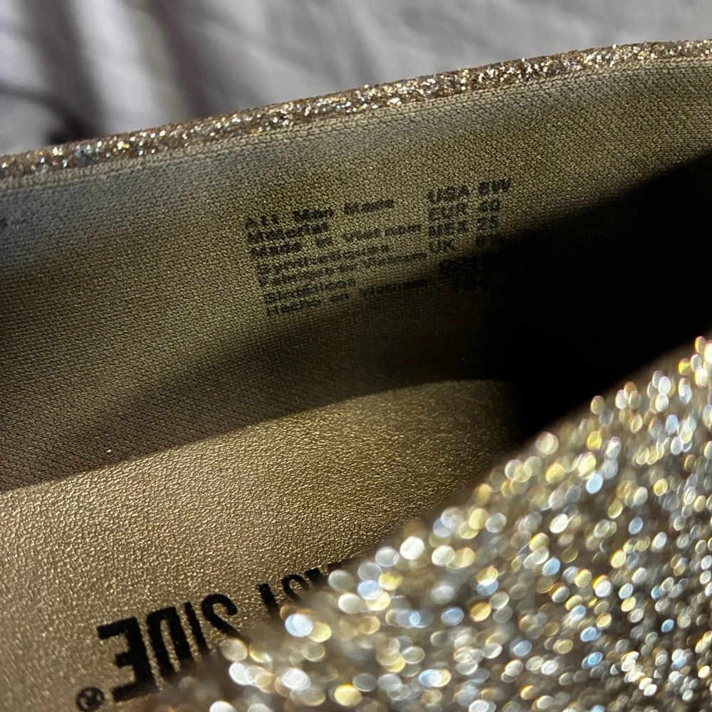 5/$20 Lower East Side‎ Women’s Gold Glitter Ballet Fairycore Flats Shoes Size 8W